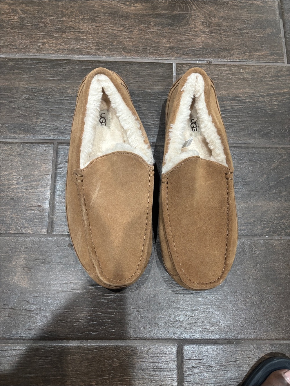 UGG Men’s Chestnut Suede Shearling-Lined Moccasins